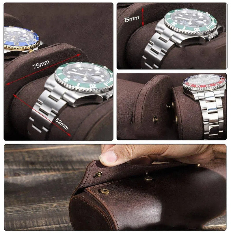 ROLL EN CUIR 6/8 MONTRES,- VINTAGE